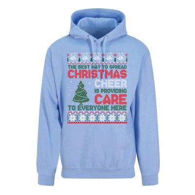 Christmas Cheer Is Providing Care To Everyone Here Ugly Unisex Surf Hoodie