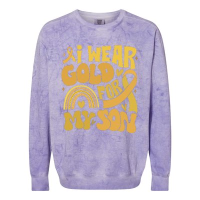 Childhood Cancer I Wear Gold For My Son Colorblast Crewneck Sweatshirt