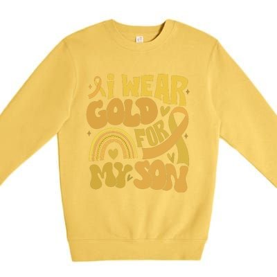 Childhood Cancer I Wear Gold For My Son Premium Crewneck Sweatshirt