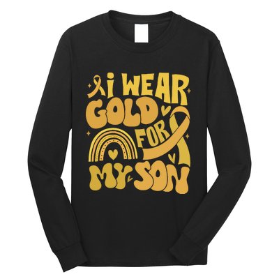 Childhood Cancer I Wear Gold For My Son Long Sleeve Shirt