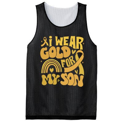 Childhood Cancer I Wear Gold For My Son Mesh Reversible Basketball Jersey Tank