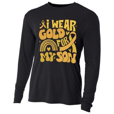 Childhood Cancer I Wear Gold For My Son Cooling Performance Long Sleeve Crew