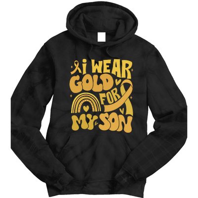 Childhood Cancer I Wear Gold For My Son Tie Dye Hoodie