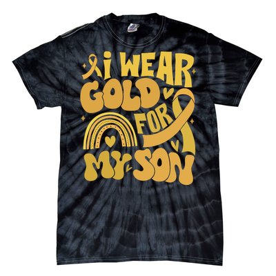 Childhood Cancer I Wear Gold For My Son Tie-Dye T-Shirt