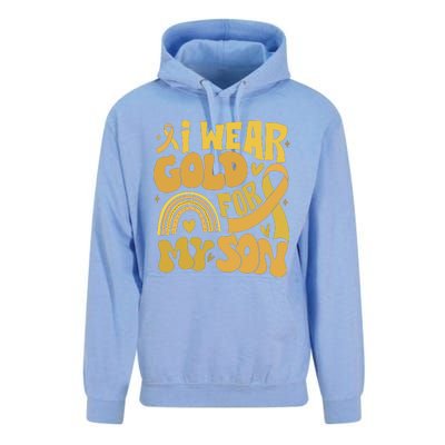 Childhood Cancer I Wear Gold For My Son Unisex Surf Hoodie