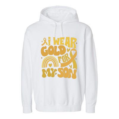 Childhood Cancer I Wear Gold For My Son Garment-Dyed Fleece Hoodie