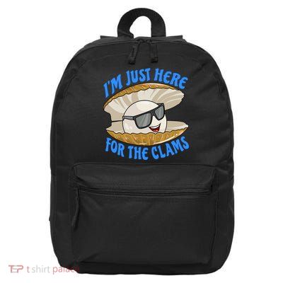 Cool Clam I'm Just Here For The Clams Clambake Steamer Party 16 in Basic Backpack