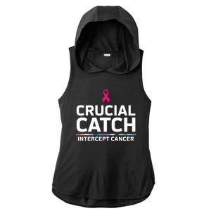 Crucial Catch Intercept Cancer Support Ladies PosiCharge Tri-Blend Wicking Draft Hoodie Tank