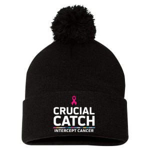 Crucial Catch Intercept Cancer Support Pom Pom 12in Knit Beanie