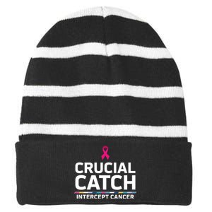 Crucial Catch Intercept Cancer Support Striped Beanie with Solid Band