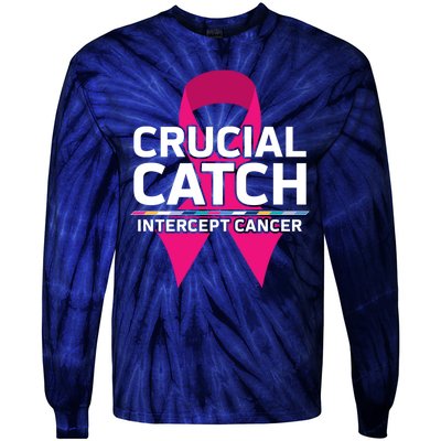 Crucial Catch Intercept Cancer Pink Ribbon Tie-Dye Long Sleeve Shirt