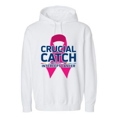 Crucial Catch Intercept Cancer Pink Ribbon Garment-Dyed Fleece Hoodie