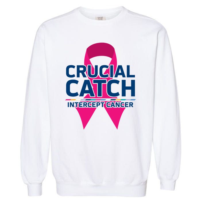 Crucial Catch Intercept Cancer Pink Ribbon Garment-Dyed Sweatshirt