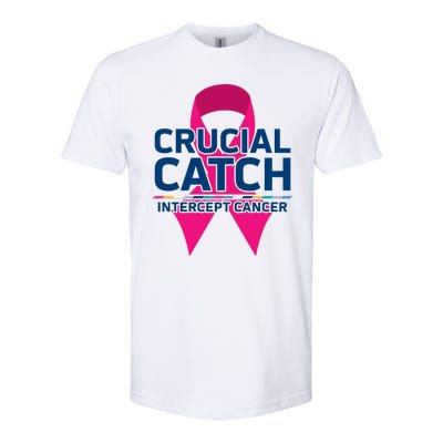 Crucial Catch Intercept Cancer Pink Ribbon Softstyle CVC T-Shirt