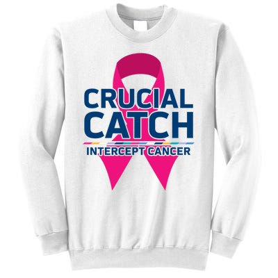 Crucial Catch Intercept Cancer Pink Ribbon Sweatshirt