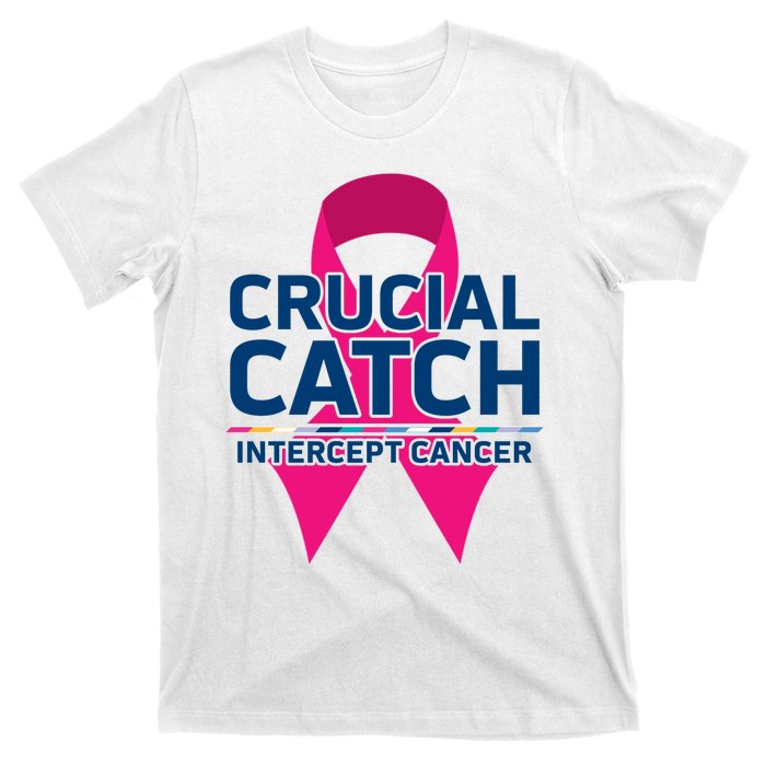 Crucial Catch Intercept Cancer Pink Ribbon T-Shirt