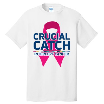 Crucial Catch Intercept Cancer Pink Ribbon Tall T-Shirt