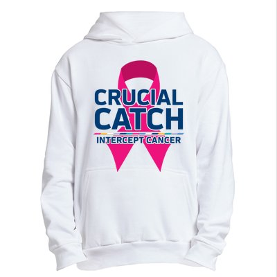 Crucial Catch Intercept Cancer Pink Ribbon Urban Pullover Hoodie