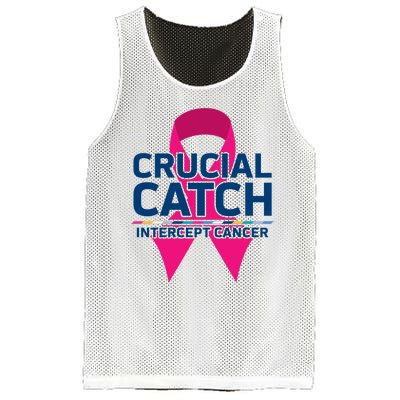 Crucial Catch Intercept Cancer Pink Ribbon Mesh Reversible Basketball Jersey Tank