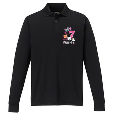 Cute Cats IM 7 Years Old Girl Birthday Party Performance Long Sleeve Polo