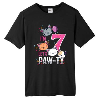 Cute Cats IM 7 Years Old Girl Birthday Party Tall Fusion ChromaSoft Performance T-Shirt