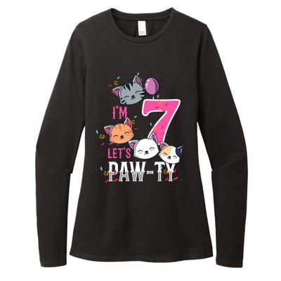 Cute Cats IM 7 Years Old Girl Birthday Party Womens CVC Long Sleeve Shirt