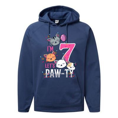 Cute Cats IM 7 Years Old Girl Birthday Party Performance Fleece Hoodie