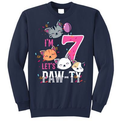 Cute Cats IM 7 Years Old Girl Birthday Party Sweatshirt