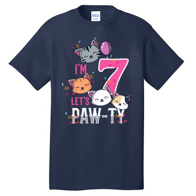 Cute Cats IM 7 Years Old Girl Birthday Party Tall T-Shirt