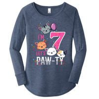 Cute Cats IM 7 Years Old Girl Birthday Party Women's Perfect Tri Tunic Long Sleeve Shirt