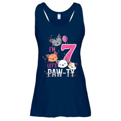 Cute Cats IM 7 Years Old Girl Birthday Party Ladies Essential Flowy Tank