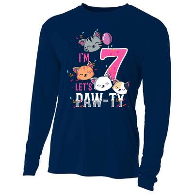 Cute Cats IM 7 Years Old Girl Birthday Party Cooling Performance Long Sleeve Crew