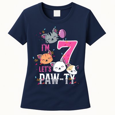 Cute Cats IM 7 Years Old Girl Birthday Party Women's T-Shirt