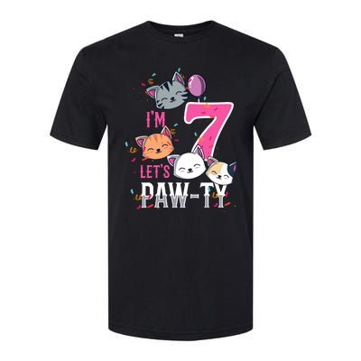 Cute Cats IM 7 Years Old Girl Birthday Party Softstyle CVC T-Shirt