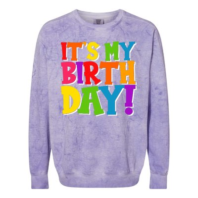 Cute Colorful It's My Birthday Colorblast Crewneck Sweatshirt