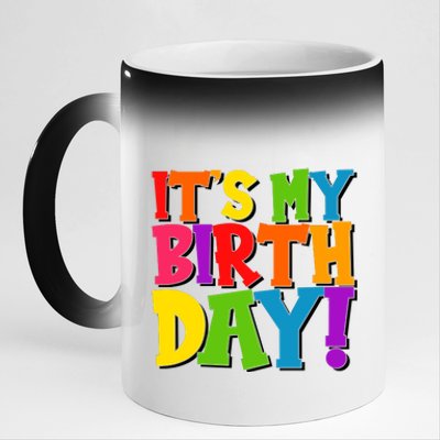 Cute Colorful It's My Birthday 11oz Black Color Changing Mug