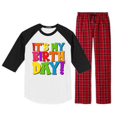 Cute Colorful It's My Birthday Raglan Sleeve Pajama Set