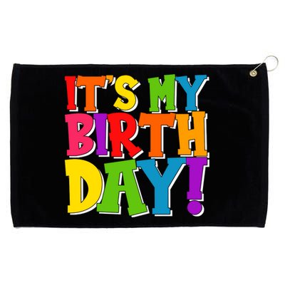 Cute Colorful It's My Birthday Grommeted Golf Towel