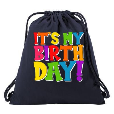 Cute Colorful It's My Birthday Drawstring Bag