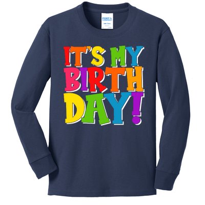 Cute Colorful It's My Birthday Kids Long Sleeve Shirt