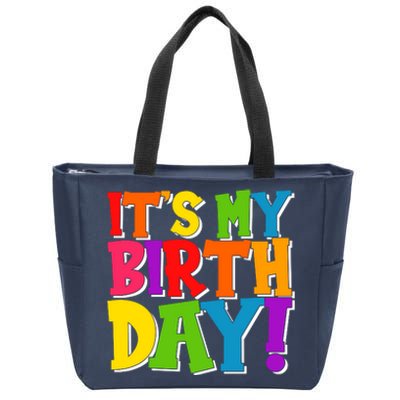 Cute Colorful It's My Birthday Zip Tote Bag