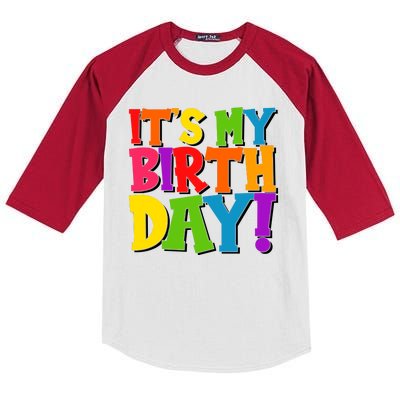 Cute Colorful It's My Birthday Kids Colorblock Raglan Jersey