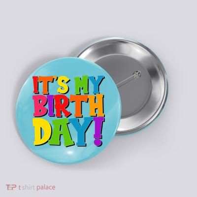 Cute Colorful It's My Birthday Button