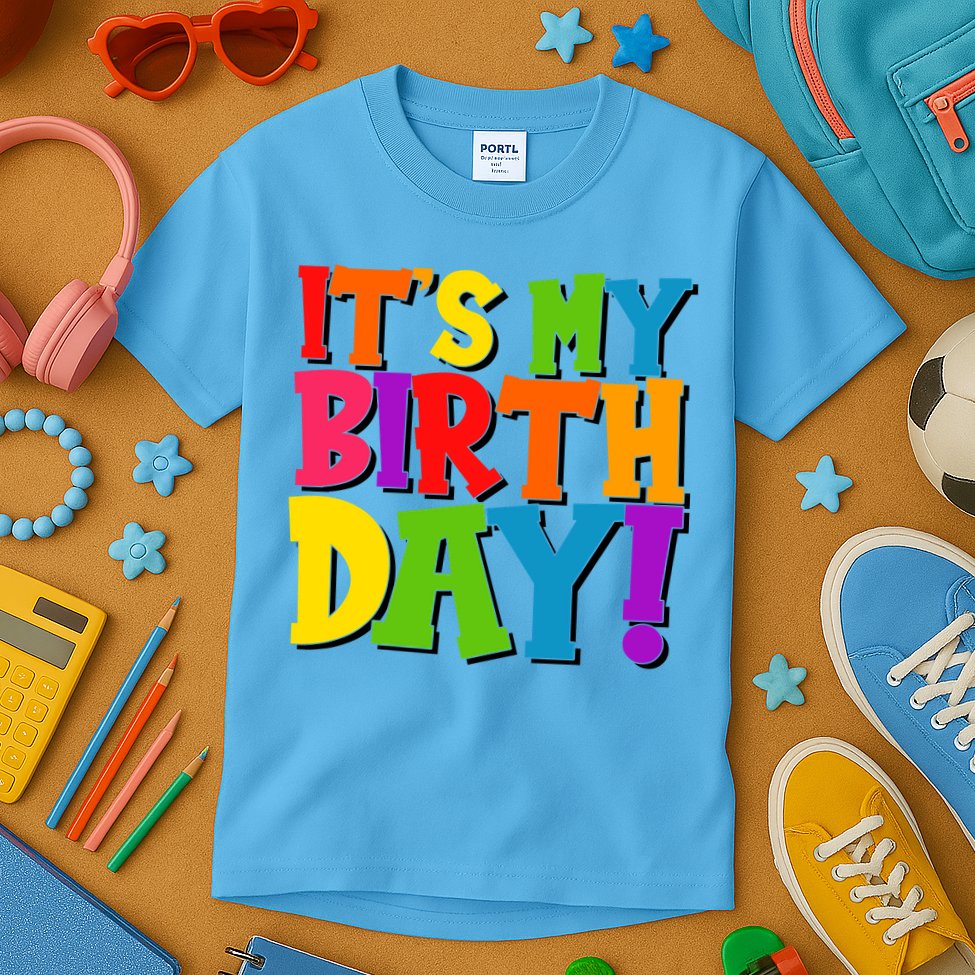 Cute Colorful It's My Birthday Kids T-Shirt