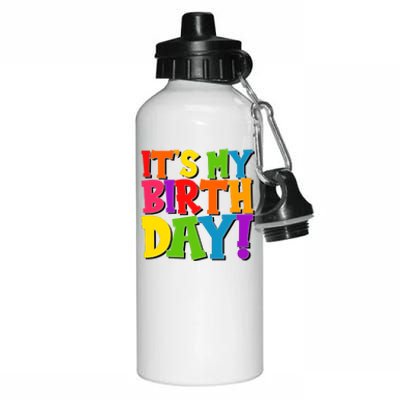 Cute Colorful It's My Birthday Aluminum Water Bottle