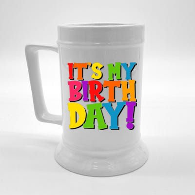 Cute Colorful It's My Birthday Beer Stein