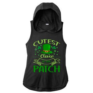 Cutest Clover In The Patch Funny St Patricks Day Funny Gift Ladies PosiCharge Tri-Blend Wicking Draft Hoodie Tank