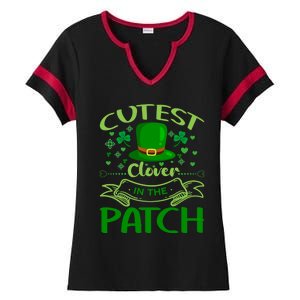 Cutest Clover In The Patch Funny St Patricks Day Funny Gift Ladies Halftime Notch Neck Tee