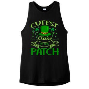 Cutest Clover In The Patch Funny St Patricks Day Funny Gift Ladies PosiCharge Tri-Blend Wicking Tank