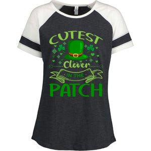 Cutest Clover In The Patch Funny St Patricks Day Funny Gift Enza Ladies Jersey Colorblock Tee